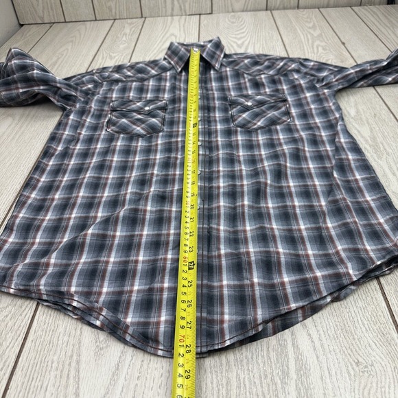 Panhandle Rough Stock Shirt Men's Medium Pearl‎ Snap Western Rodeo Gray - Picture 3 of 6